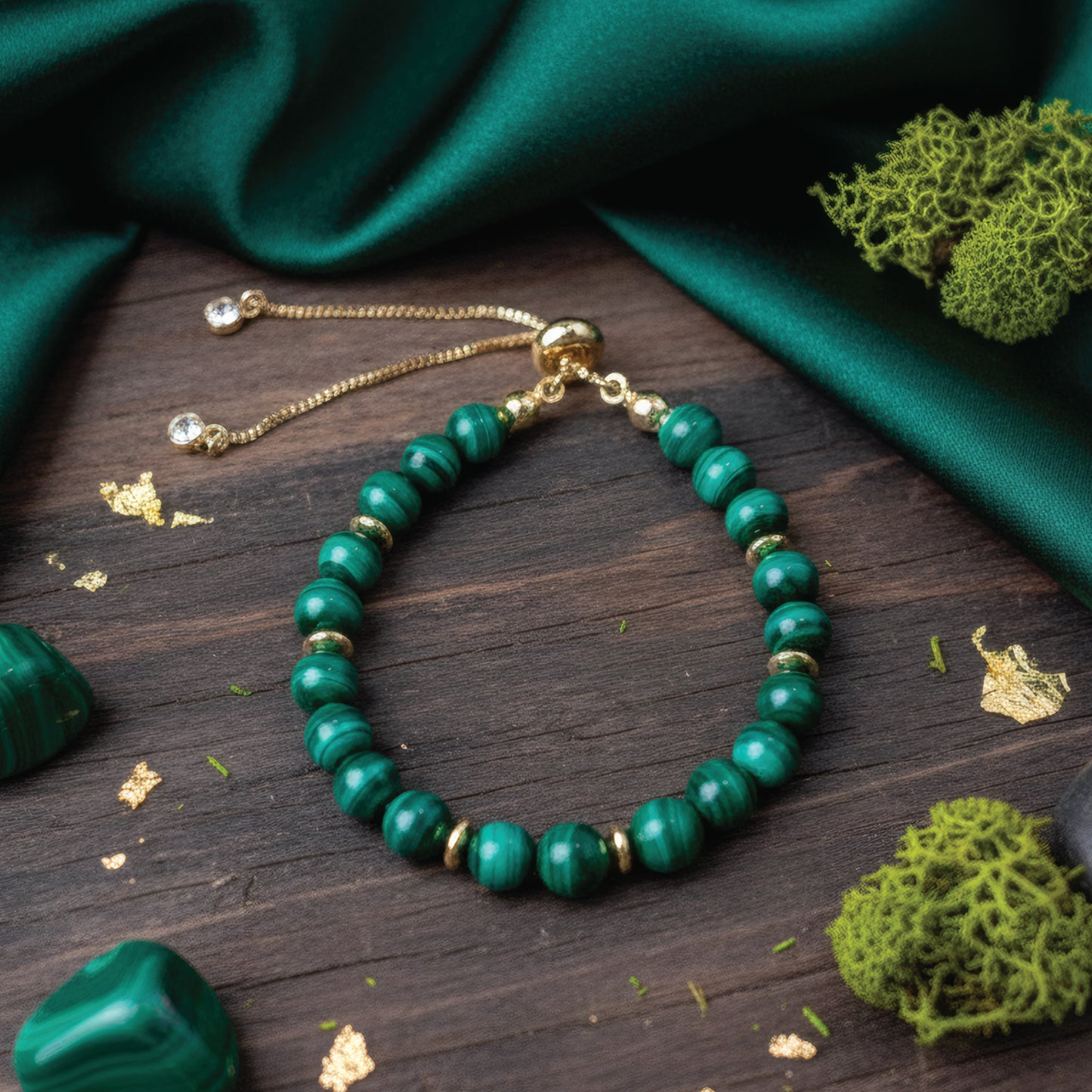 Nature's Sparkle Green Muscovite Adjustable Bracelet