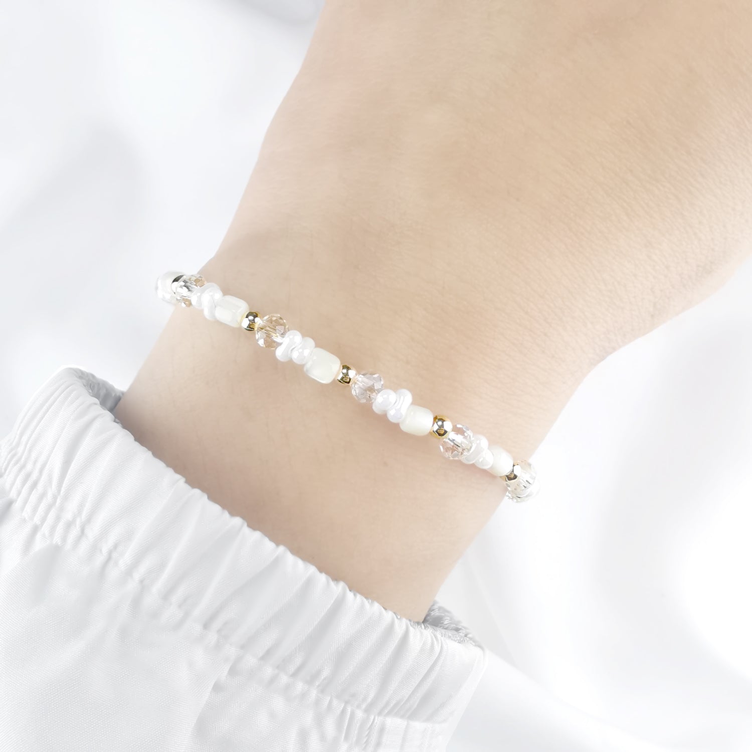 Purity Dawn Shine Dewdrop Milk Adjustable Charm Bracelet - Bless4Happy Handmade Charm Bracelet