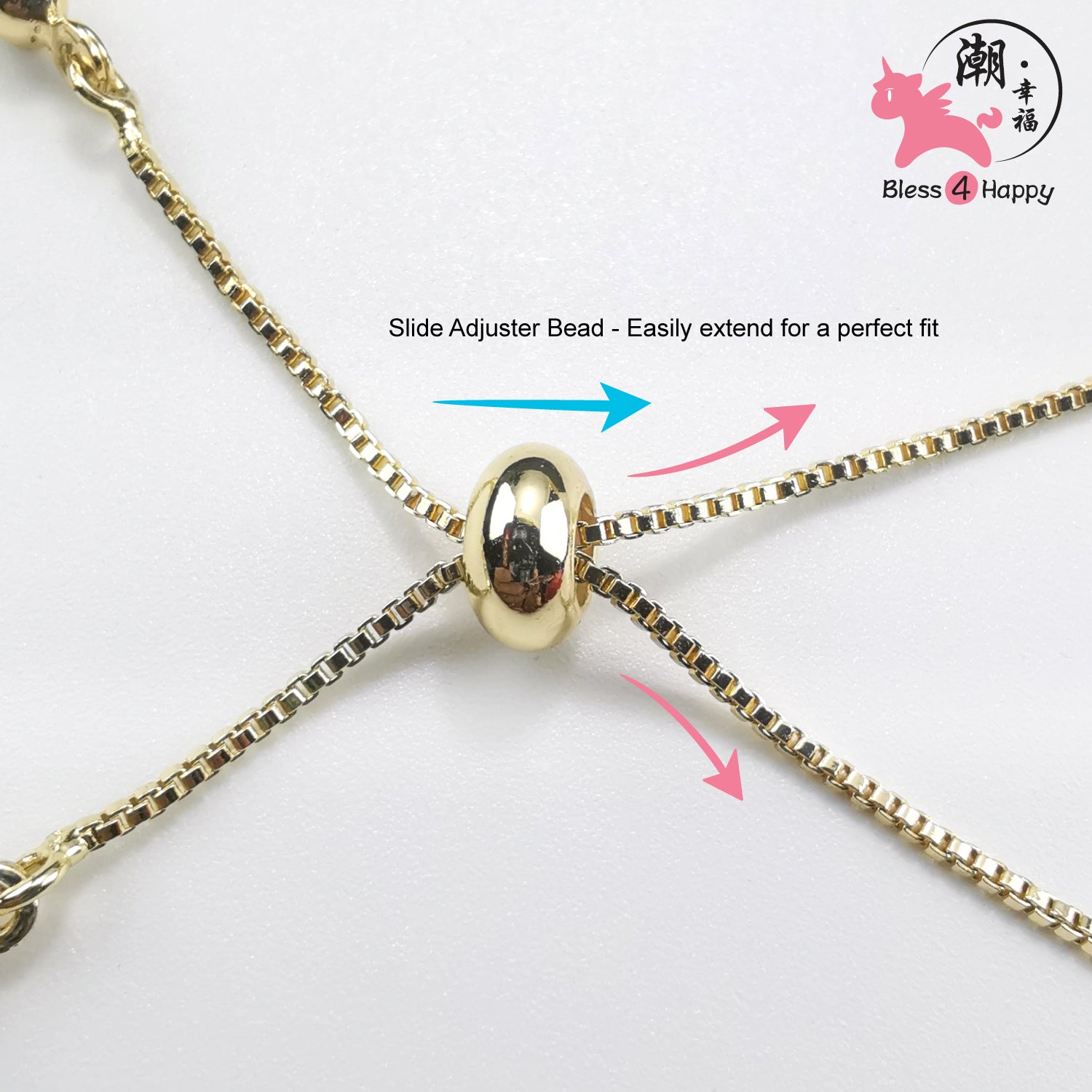 Purity Dawn Shine Dewdrop Milk Adjustable Charm Bracelet - Bless4Happy Handmade Charm Bracelet